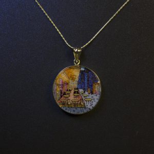 GemsArt Pendant : The Café Terrace at Night, Famous Arts Collection 30 mm.