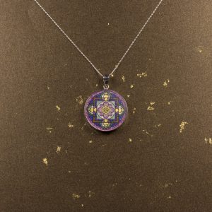 GemsArt Pendant : Shuang Xi Mandala, Mandala Collection 25 mm.