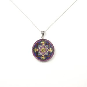 GemsArt Pendant : Shuang Xi Mandala, Mandala Collection 30 mm.