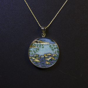 GemsArt Pendant : The Water Lilies, Famous Arts Collection 30 mm.