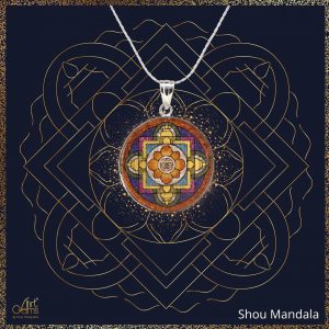 GemsArt Pendant : Shou Mandala, Mandala Collection 25 mm.