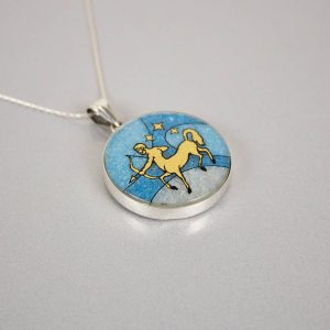 GemsArt Pendant : Sagittarius, 12 Zodiacs Collection 30 mm.