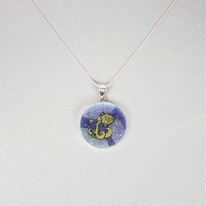 GemsArt Pendant : Aquarius, 12 Zodiacs Collection 25 mm.