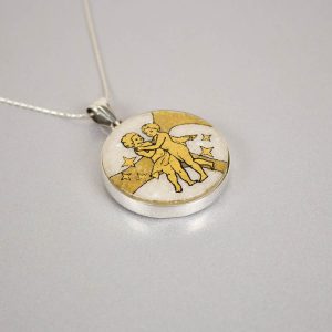 GemsArt Pendant : Gemini, 12 Zodiacs Collection 30 mm.