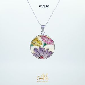 GemsArt Pendant : Fancy Daisy, Flower of Love Collection 25 mm.