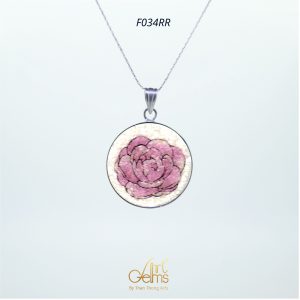 GemsArt Pendant : Jasmine (Pink), Flower of Love Collection 25 mm.