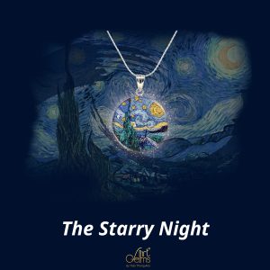 GemsArt Pendant : The Starry Night, Famous Arts Collection 25 mm.