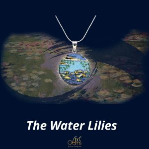 GemsArt Pendant : The Water Lilies, Famous Arts Collection 25 mm.