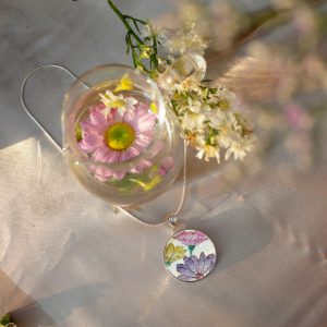 GemsArt Pendant : Fancy Daisy, Flower of Love Collection 25 mm.