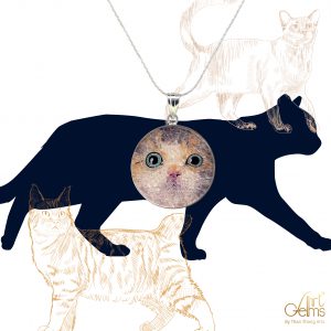 GemsArt Pendant : CA011R25, Cats Collection 30 mm.