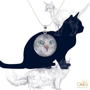 GemsArt Pendant : CA012R25, Cats Collection 30 mm.