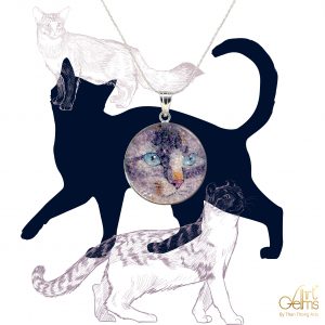 GemsArt Pendant : CA013R25, Cats Collection 30 mm.