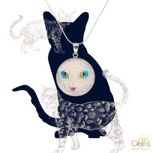 GemsArt Pendant : CA014R25, Cats Collection 30 mm.