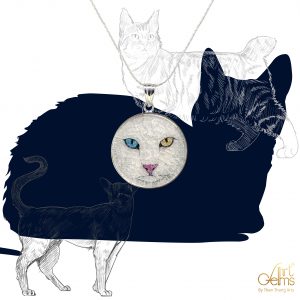 GemsArt Pendant : CA002R25, Cats Collection 30 mm.