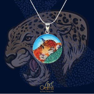 GemsArt Pendant : Leopard, Wild Life Collection 25 mm.