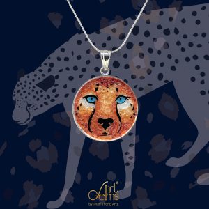 GemsArt Pendant : Cheetah, Wild Life Collection 25 mm.